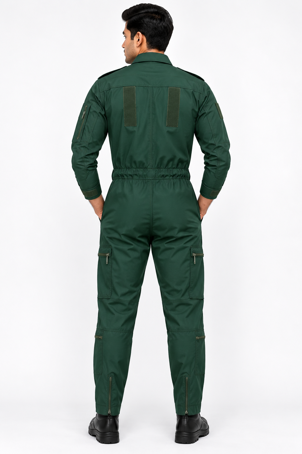 BACK VIEW OF IAF Overall Dark Green Military Viscose BACK VIEW OF IAF Overall Dark Green Military Viscose