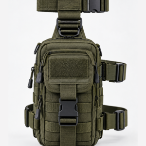 Tactical Military Leg Bag with Multiple Pockets, Adjustable Straps & MOLLE Webbing – Olive Green