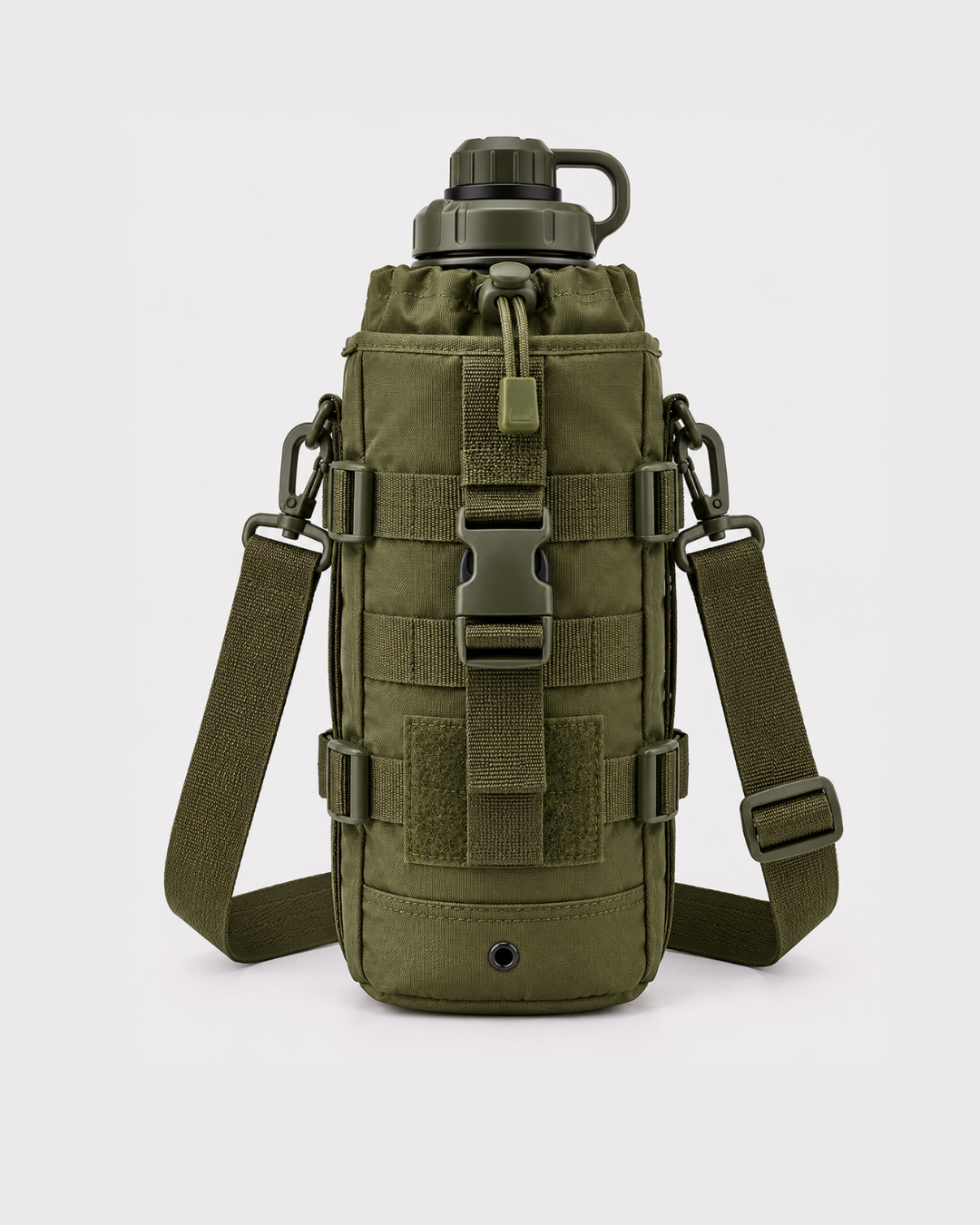 Heavy Duty Tactical Military Water Bottle Carrier with Adjustable Shoulder Strap & MOLLE Webbing – Olive Green Heavy Duty Tactical Military Water Bottle Carrier with Adjustable Shoulder Strap & MOLLE Webbing – Olive Green