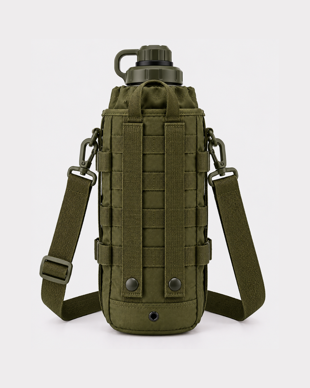 Heavy Duty Tactical Military Water Bottle Carrier with Adjustable Shoulder Strap & MOLLE Webbing – Olive Green Heavy Duty Tactical Military Water Bottle Carrier with Adjustable Shoulder Strap & MOLLE Webbing – Olive Green